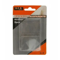 SET 2 PEZZI STRISCE GOMMINI BIADESIVO TRASPARENTE PROTEZIONE CASA 40X50MM 66103