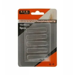 SET 5 PEZZI STRISCE GOMMINI BIADESIVO TRASPARENTE PROTEZIONE CASA 10X50 MM 66100