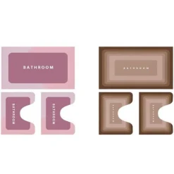 SET 3 PEZZI TAPPETINO DA BAGNO MAGICO SUPER ASSORBENTE AD ASCIUGATURA RAPIDA WC