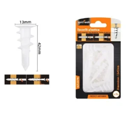 SET 15 PEZZI TASSELLI IN PLASTICA TASSELLO FISCHER FISSAGGIO VITI 13X42 MM 57179