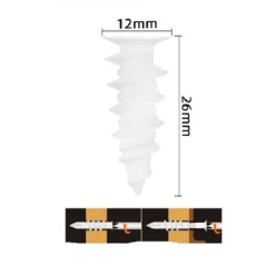 SET 12 PEZZI TASSELLI IN PLASTICA TASSELLO FISCHER FISSAGGIO VITI 12X26MM 57183