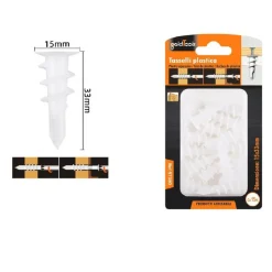 SET 15 PEZZI TASSELLI IN PLASTICA TASSELLO FISCHER FISSAGGIO VITI 15X33MM 57180