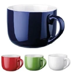 SET 12 PEZZI TAZZA TAZZONE PORCELLANA COLORATE LATTE COLAZIONE 450ML