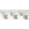 SET 6 PEZZI TAZZINE TAZZE DA CAFFÈ CERAMICA SCRITTA L'ORA ABBRACCIO ESPRESSO BAR