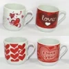 SET 2 PEZZI TAZZINE TAZZINA CAFFE' CON CUORI IDEA REGALO SAN VALENTINO 7X5X5.5CM