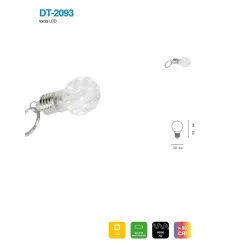 SET 3 PEZZI TORCIA MINI PORTACHIAVI LED SMD FORMA DI LAMPADINA TASCABILE DT-2093