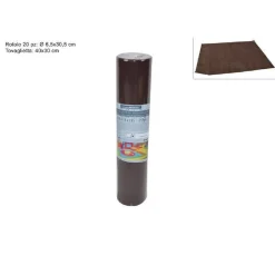 SET 20 PEZZI TOVAGLIETTE TOVAGLIE A STRAPPO RUNNER TNT RULLO 30 X 40 CM MARRONE