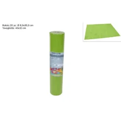 SET 20 PEZZI TOVAGLIETTE TOVAGLIE A STRAPPO RUNNER TNT RULLO 30 X 40 CM VERDE