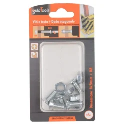 SET 5 PEZZI VITI VITE A TESTA A CROCE PIATTA 8X20 MM CON DADO ESAGONALE M8 90947