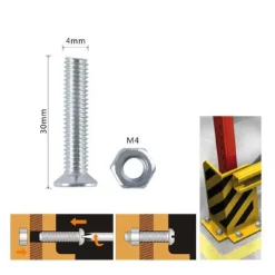 SET 18 PEZZI VITI VITE A TESTA A CROCE PIATTA 4X30MM CON DADO ESAGONALE M4 90936