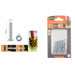 SET 15 PEZZI VITI VITE TESTA A CROCE PIATTA 4X40 MM CON DADO ESAGONALE M4 90937