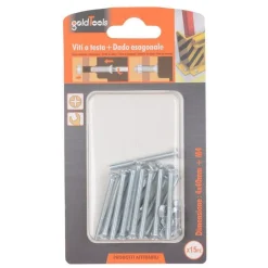 SET 15 PEZZI VITI VITE TESTA A CROCE PIATTA 4X40 MM CON DADO ESAGONALE M4 90937