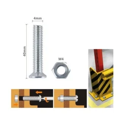 SET 15 PEZZI VITI VITE TESTA A CROCE PIATTA 4X40 MM CON DADO ESAGONALE M4 90937