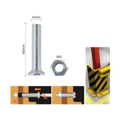 SET 7 PEZZI VITI VITE TESTA A CROCE PIATTA 6 X 40 MM CON DADO ESAGONALE M6 90945