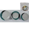 SET 18 PIATTI CERAMICA PIANI FONDI FRUTTA PIATTO PORTATA LINEA LUNA VERDE PETROLIO