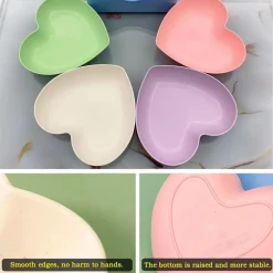 SET 10 PIATTI PIATTO FORMA DI CUORE RIUTILIZZABILI MULTIFUNZIONE PLASTICA CUCINA