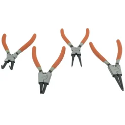 SET 4 PINZE CIRCOLARI ANELLI ELASTICI INTERNI ESTERNI 180mm DRITTE E ANGOLO 90°