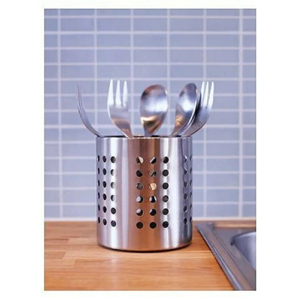 SET 2 PORTAPOSATE FORATO ACCIAIO SCOLAPOSATE DA CUCINA PORTAUTENSILI ORGANIZER