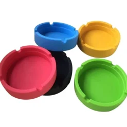 SET 4 POSACENERE TONDO IN PLASTICA COLORATO PORTACENERE POSA CENERE PORTA CENERE