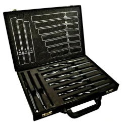 SET 10 PUNTE ELICOIDALE DA 14 A 23 MM FRESE FERRO LEGNO PER TRAPANO IN VALIGETTA