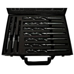 SET 10 PUNTE ELICOIDALE DA 14 A 23 MM FRESE FERRO LEGNO PER TRAPANO IN VALIGETTA