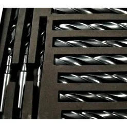 SET 10 PUNTE ELICOIDALE DA 14 A 23 MM FRESE FERRO LEGNO PER TRAPANO IN VALIGETTA