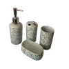 SET 4 PZ ACCESSORI BAGNO IN CERAMICA DA APPOGGIO DESIGN MODERNO FANTASIA