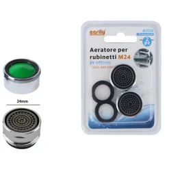 SET 2 PZ AERATORE FILTRO PER RUBINETTO IN OTTONE M24 ROMPIGETTO TAPPO 24 MM 69171