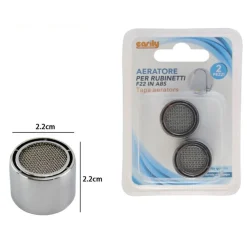 SET 2 PZ AERATORE PER RUBINETTI F22 IN ABS FILTRO FEMMINA ROMPIGETTO BAGNO CUCINA 52228