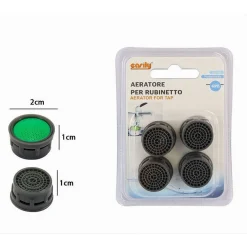 SET 4 PZ AERATORE PER RUBINETTO LAVABO BAGNO CUCINA 2X1CM FILTRO ACCESSORI 69381