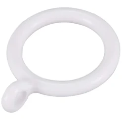 SET 9 PZ ANELLI GANCIO AD ANELLO PER TENDE IN PLASTICA DA 35 MM BIANCO TONDI BAGNO 87353