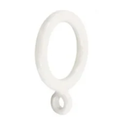 SET 9 PZ ANELLI GANCIO AD ANELLO PER TENDE IN PLASTICA DA 35 MM BIANCO TONDI BAGNO 87353