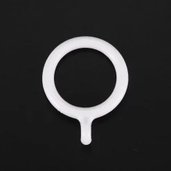 SET 8 PZ ANELLI GANCIO AD ANELLO PER TENDE IN PLASTICA DA 45 MM BIANCO TONDI BAGNO 87352