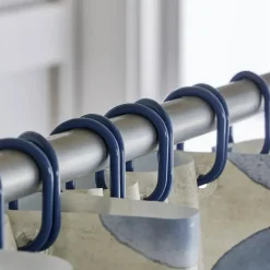 SET 12 PZ ANELLI GANCIO PER TENDA DA DOCCIA BOX BAGNO IN PLASTICA PP BLU 87240