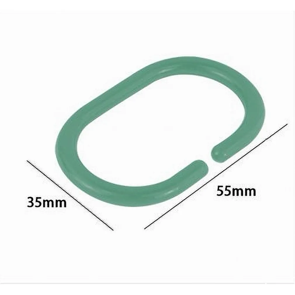 SET 12 PZ ANELLI GANCIO PER TENDA DA DOCCIA BOX BAGNO IN PLASTICA PP VERDE 87242