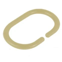 SET 12 PZ ANELLI GANCIO PER TENDA DA DOCCIA BOX BAGNO IN PLASTICA PP BEIGE 87244