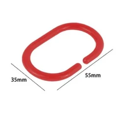 SET 12 PZ ANELLI GANCIO PER TENDA DA DOCCIA BOX BAGNO IN PLASTICA PP ROSSO 87241