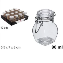 SET 12 pz BARATTOLINO VASETTO CON TAPPO ERMETICO PORTA SPEZIE IN VETRO 90ML