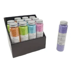 SET 12 PZ BARATTOLO CON SASSOLINI COLORATI DECORATIVI DECORAZIONE CASA 133668