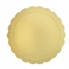SET 2 PZ BASE PER TORTA ROTONDA PIATTO SOTTOTORTA DORATO 32 CM CON BORDINO 31165