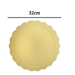 SET 2 PZ BASE PER TORTA ROTONDA PIATTO SOTTOTORTA DORATO 32 CM CON BORDINO 31165