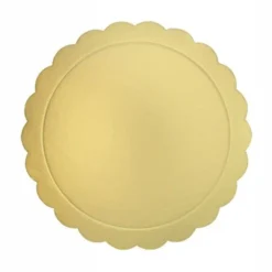SET 4 PZ BASE PER TORTA ROTONDA PIATTO SOTTOTORTA DORATO 20 CM CON BORDINO 31159
