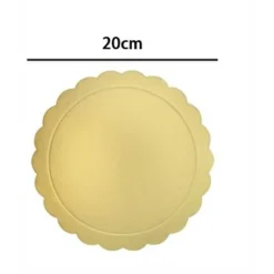 SET 4 PZ BASE PER TORTA ROTONDA PIATTO SOTTOTORTA DORATO 20 CM CON BORDINO 31159