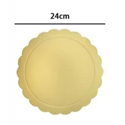 SET 3 PZ BASE PER TORTA ROTONDA PIATTO SOTTOTORTA DORATO 24 CM CON BORDINO 31161