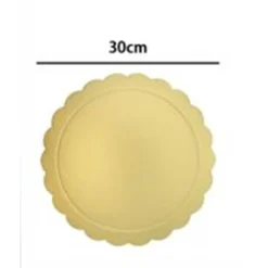 SET 2 PZ BASE PER TORTA ROTONDA PIATTO SOTTOTORTA DORATO 30 CM CON BORDINO 31164