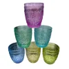SET 6 PZ BICCHIERI COLORATI DA 380 ML IN VETRO PER ACQUA VINO BICCHIERE COLORATO