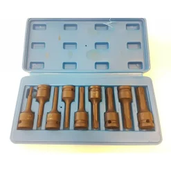 SET 8 PZ BUSSOLE ESAGONALI A IMPATTO PER AVVITATORI UTENSILI ARIA 1/2" TIPO H
