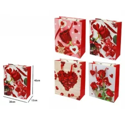 SET 6 PZ. BUSTE DA REGALO 30X40X12CM BORSA SAN VALENTINO ROSE VARI MODELLI 71100