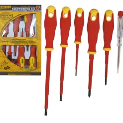 SET 6 PZ CACCIAVITI GIRAVITI ISOLATI CON MANICO IN GOMMA GRIP CON CERCAFASE