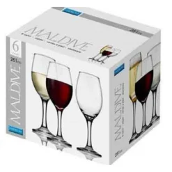 SET 6 PZ CALICI BICCHIERI BICCHIERE VINO MALDIVE 251CC VETRO TRASPARENTE 570278